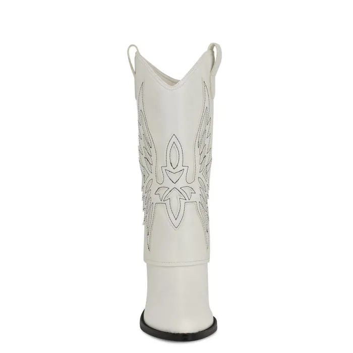 Ringer Detailed Western Boots White Women Nine West Boots and Booties Ringer Detailed Western Boots White Women Nine West Boots and Booties