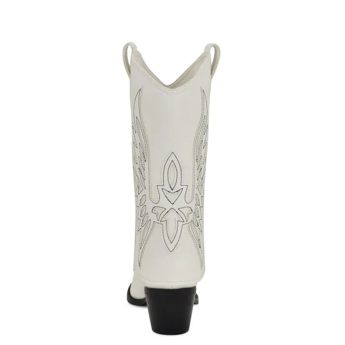 Ringer Detailed Western Boots White Women Nine West Boots and Booties Ringer Detailed Western Boots White Women Nine West Boots and Booties