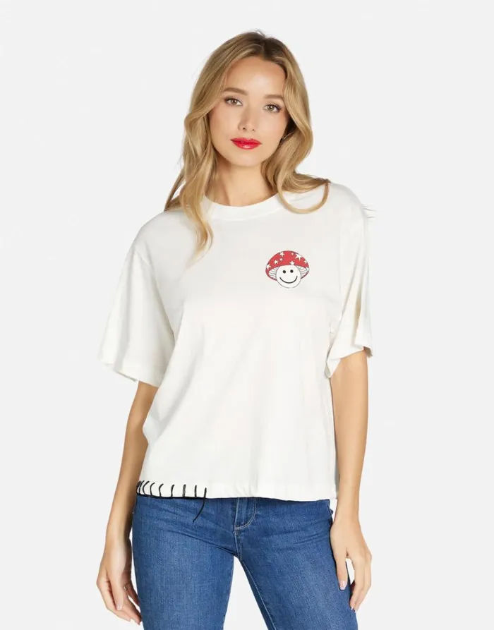 Rue Mini Mushrooms Milk Women Lauren Moshi Short Sleeve