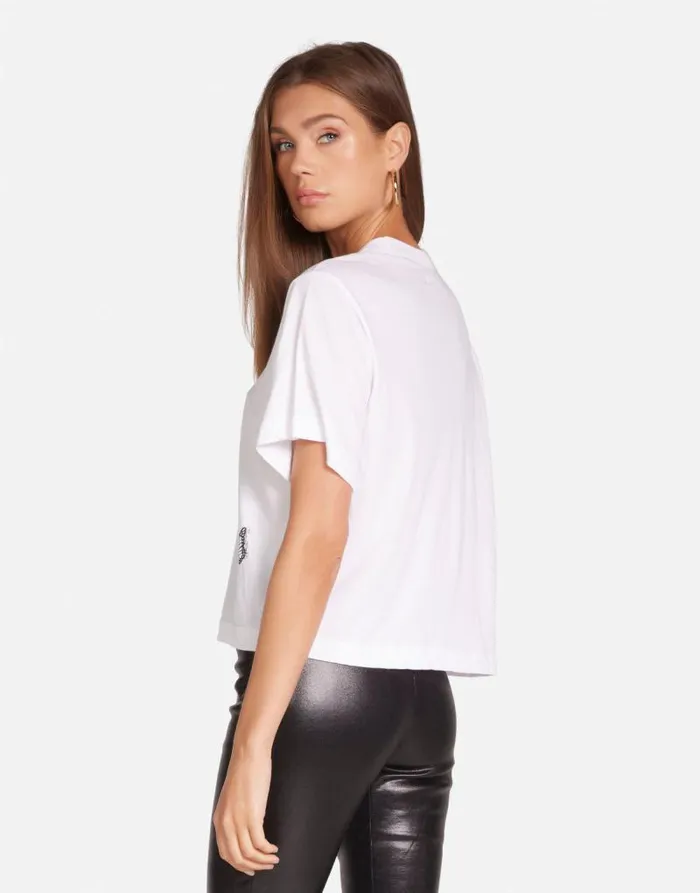 Rue Optimist Butterflies White Women Lauren Moshi Short Sleeve