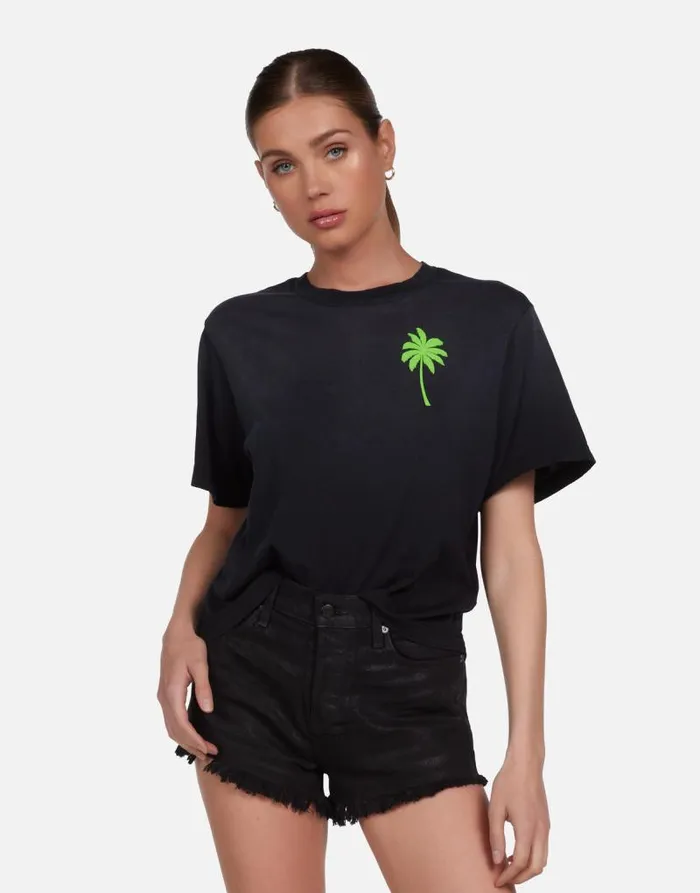 Rue Tropical Shark Jet Black Ombre Women Lauren Moshi Short Sleeve