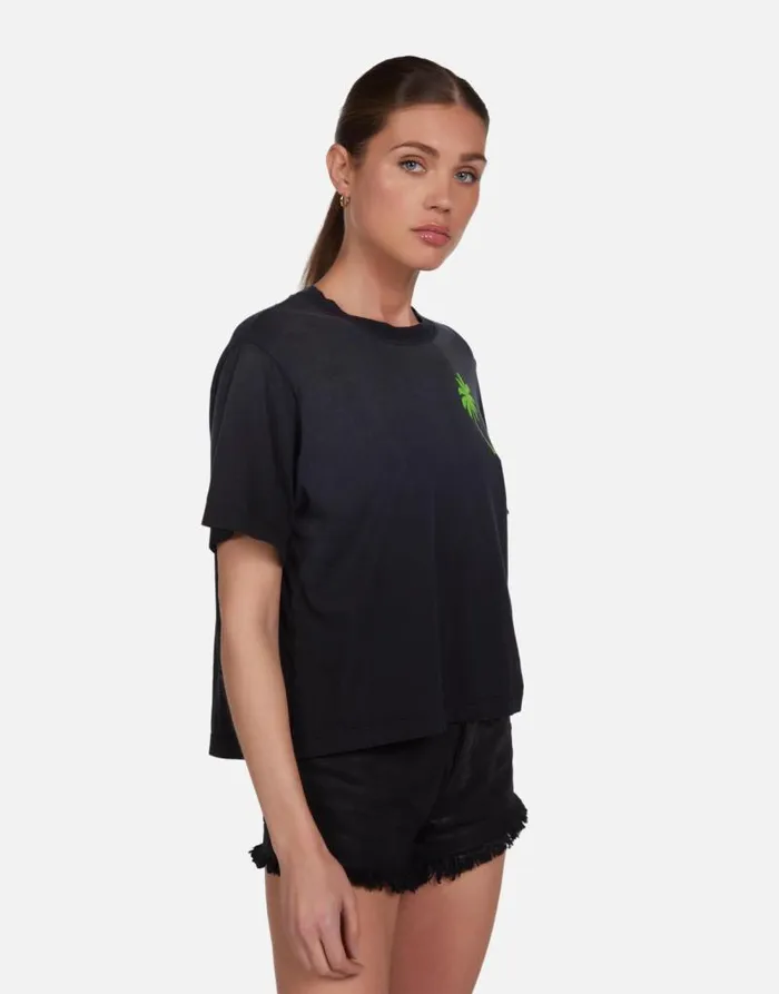 Rue Tropical Shark Jet Black Ombre Women Lauren Moshi Short Sleeve