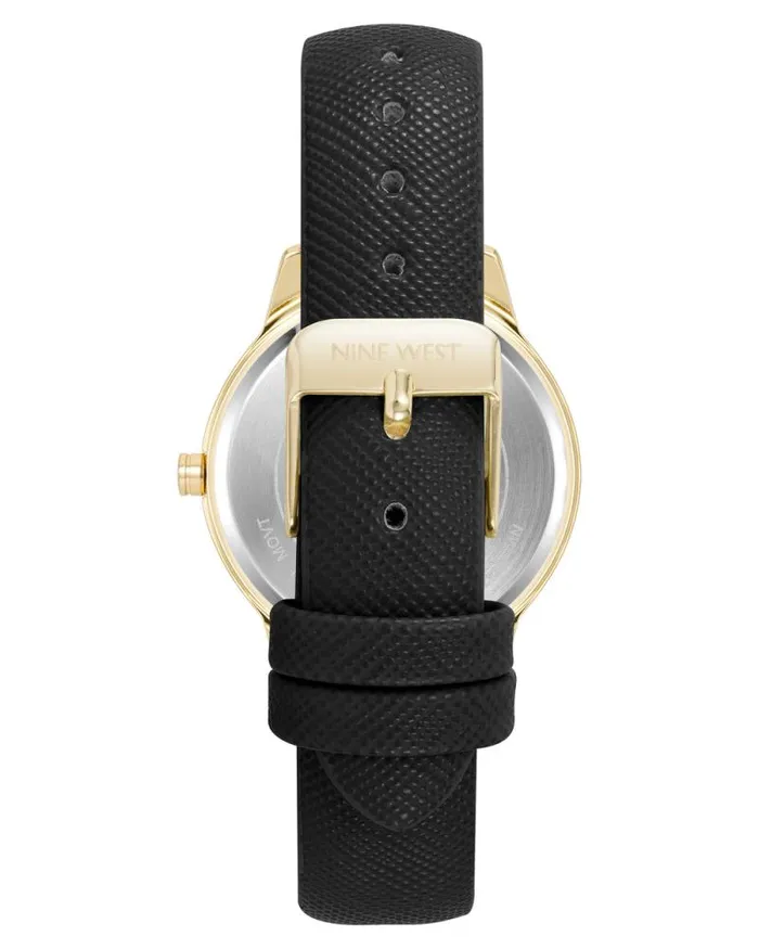 Saffiano Strap Watch Black Women Nine West Straps Saffiano Strap Watch Black Women Nine West Straps