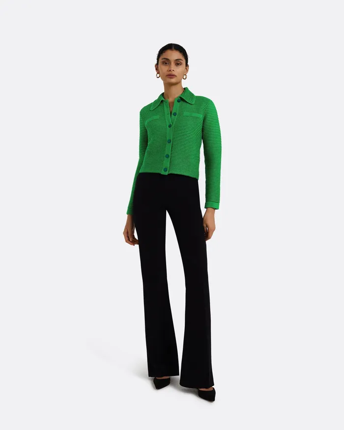 Safiyaa Icons Women Artemis Emerald Crochet Jacket Emerald