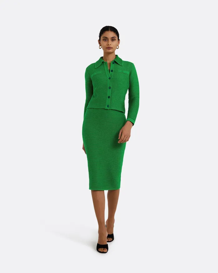 Safiyaa Icons Women Artemis Emerald Crochet Jacket Emerald