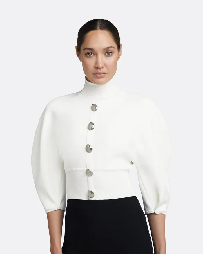 Safiyaa Lena Ivory Knit Top Ivory Women Knitwear
