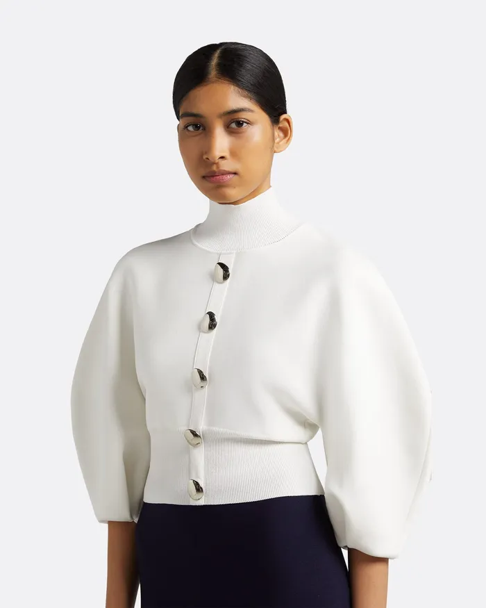 Safiyaa Lena Ivory Knit Top Ivory Women Knitwear