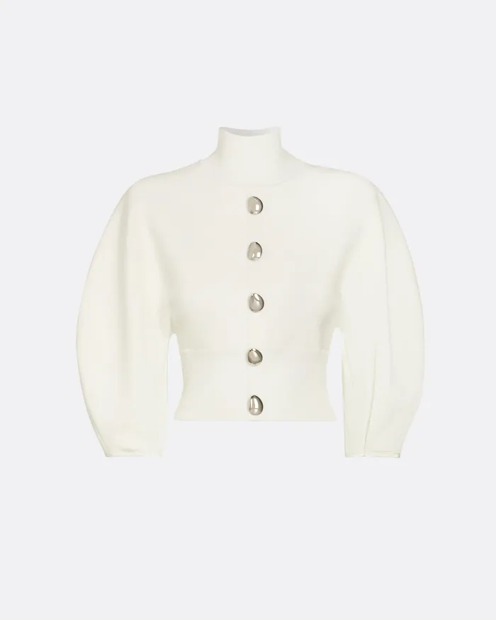 Safiyaa Lena Ivory Knit Top Ivory Women Knitwear