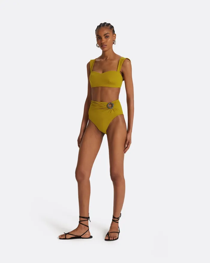 Safiyaa Tabi Chartreuse Bikini Bottom Chartreuse Women Swimwear