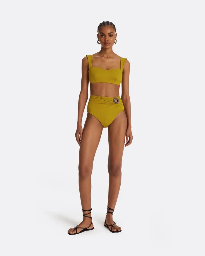 Safiyaa Tabi Chartreuse Bikini Bottom Chartreuse Women Swimwear