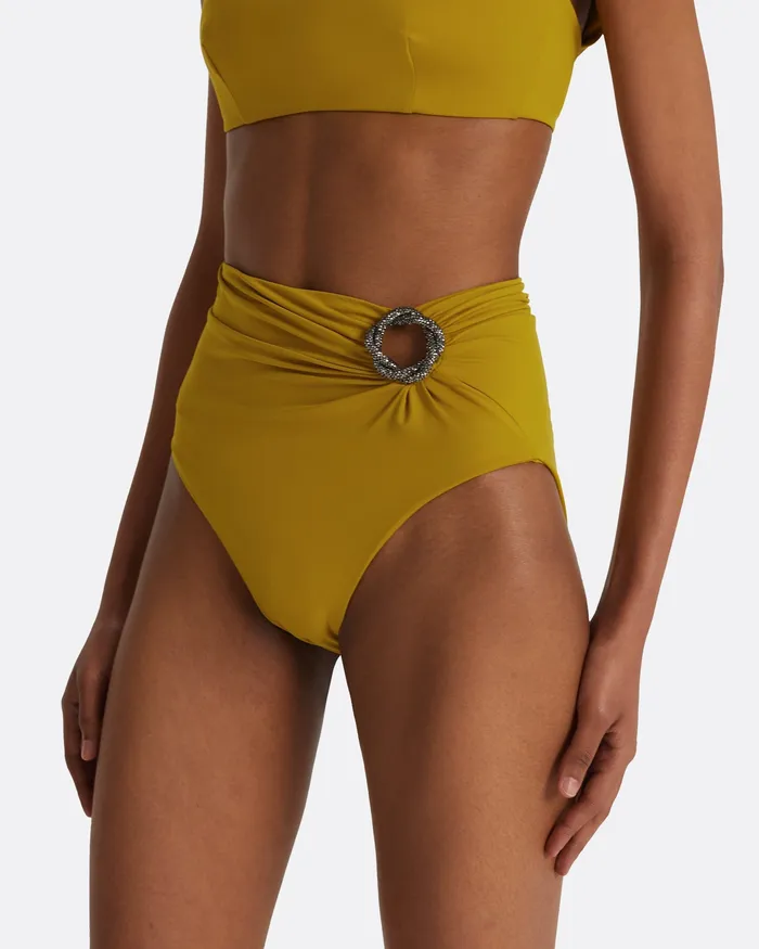 Safiyaa Tabi Chartreuse Bikini Bottom Chartreuse Women Swimwear