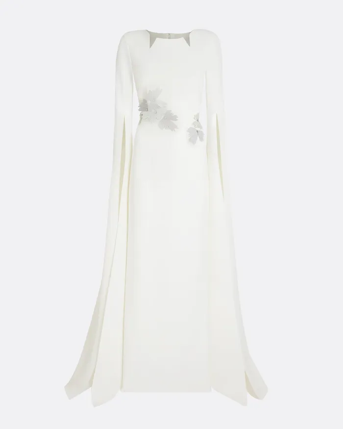 Safiyaa Talin Embroidered Ivory Long Dress Ivory Women Icons
