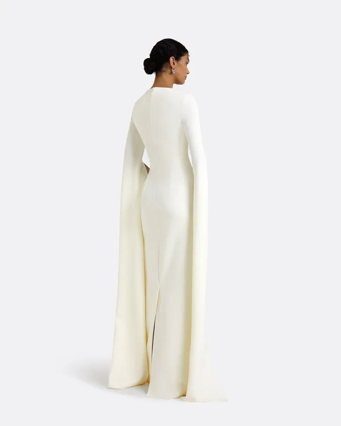 Safiyaa Talin Embroidered Ivory Long Dress Ivory Women Icons