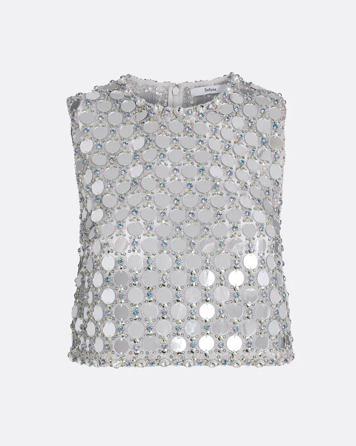 Safiyaa Tops Women Melissa Ivory and MultiPastel Top Ivory