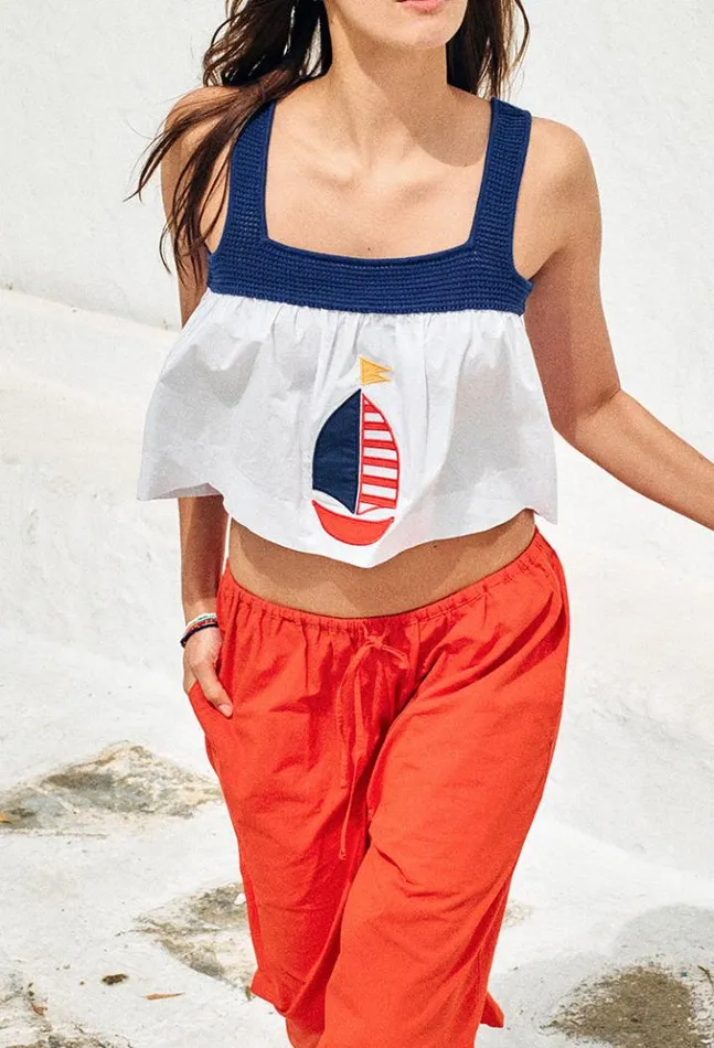Sale Bambi Top White Women Ciao Lucia Sleeveless Tops