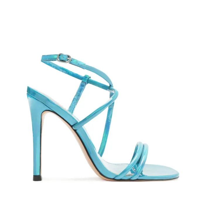 Sandals Aimee Specchio Leather Sandal Blue Schutz Shoes Stiletto Heels