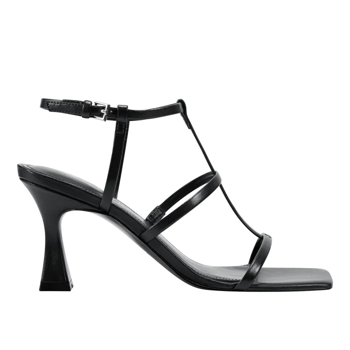 Sandals Dennie Strappy Dress Sandal Black Leather Marc Fisher Women