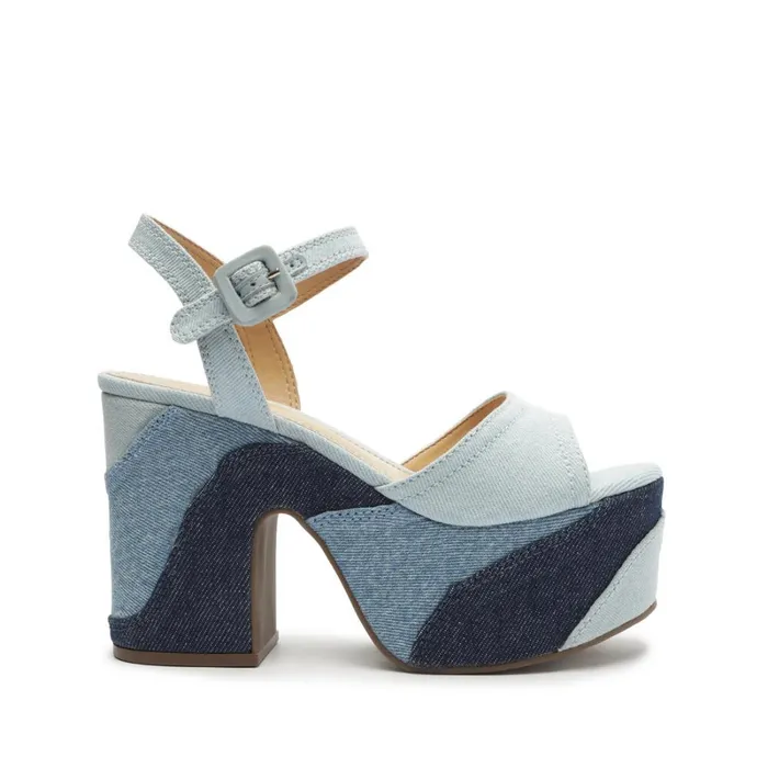 Sandals Isabelle Platform Denim Sandal Blue Schutz Shoes Platforms