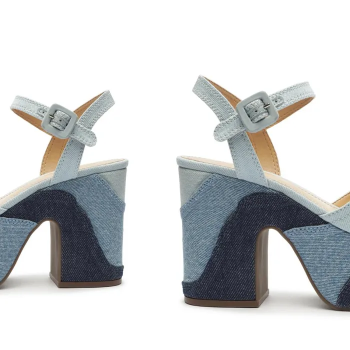 Sandals Isabelle Platform Denim Sandal Blue Schutz Shoes Platforms