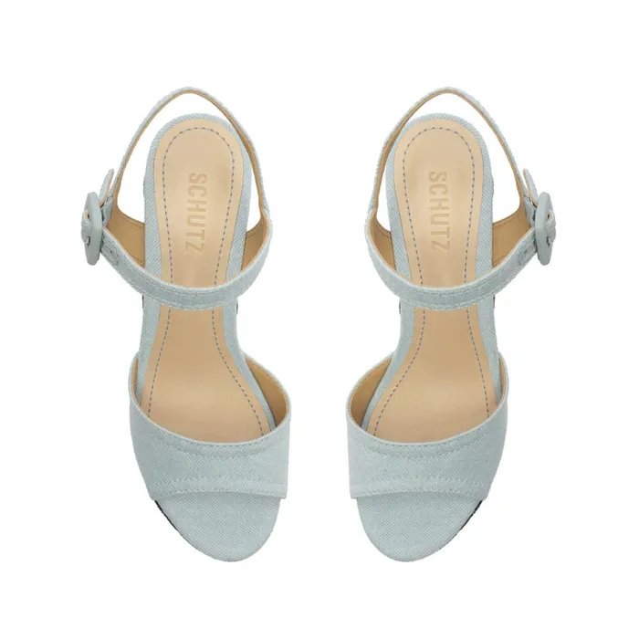Sandals Isabelle Platform Denim Sandal Blue Schutz Shoes Platforms