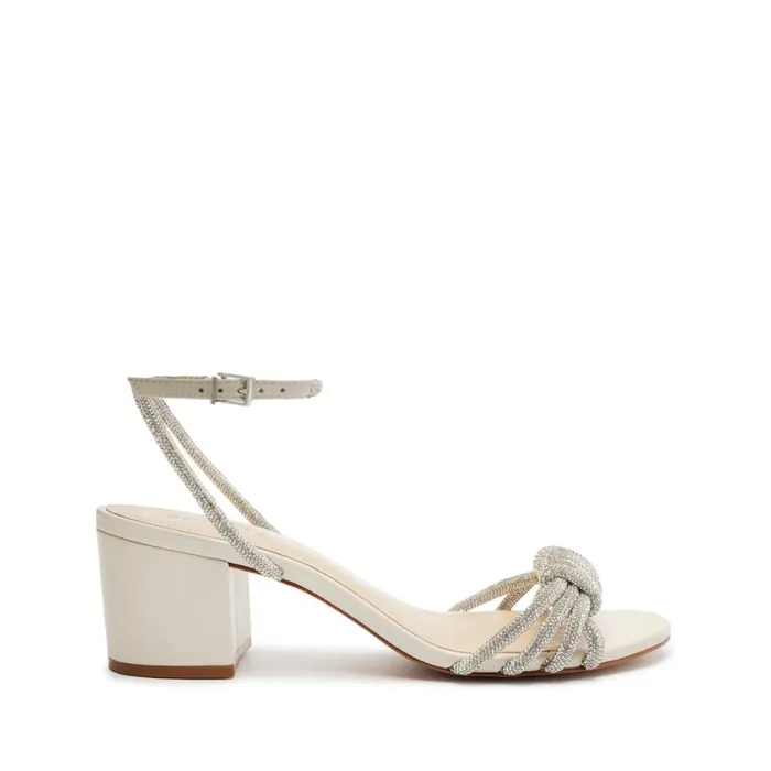 Sandals Jewell Mid Block Leather Sandal Crystal Schutz Shoes Block Heels