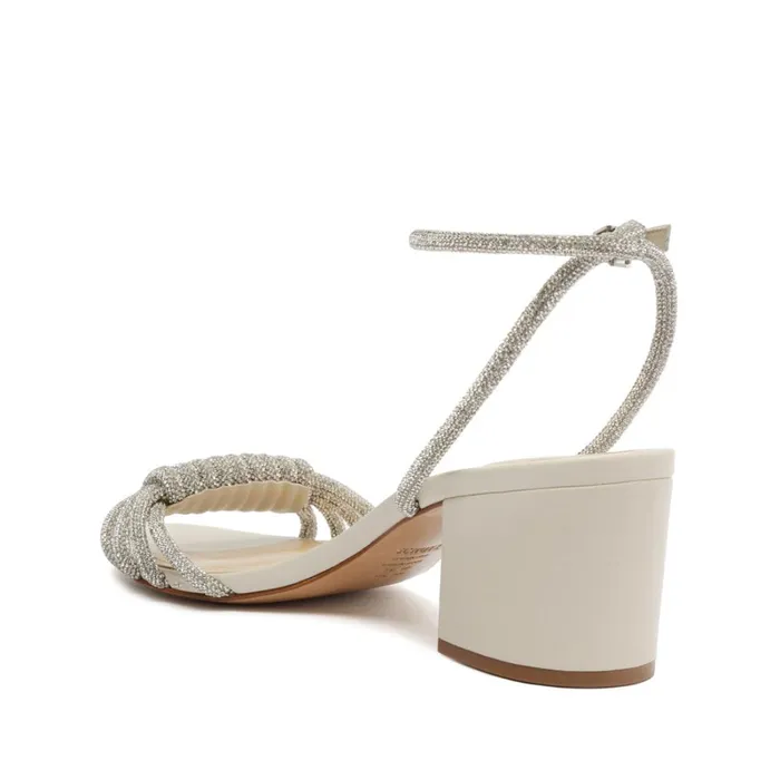 Sandals Jewell Mid Block Leather Sandal Crystal Schutz Shoes Block Heels