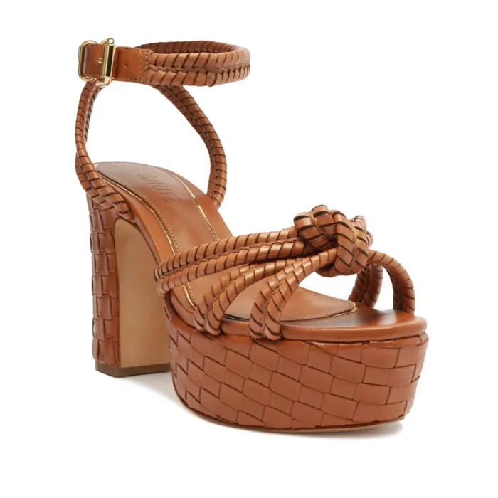 Sandals Kareena Woven Platform Honey Peach Schutz Shoes Platforms