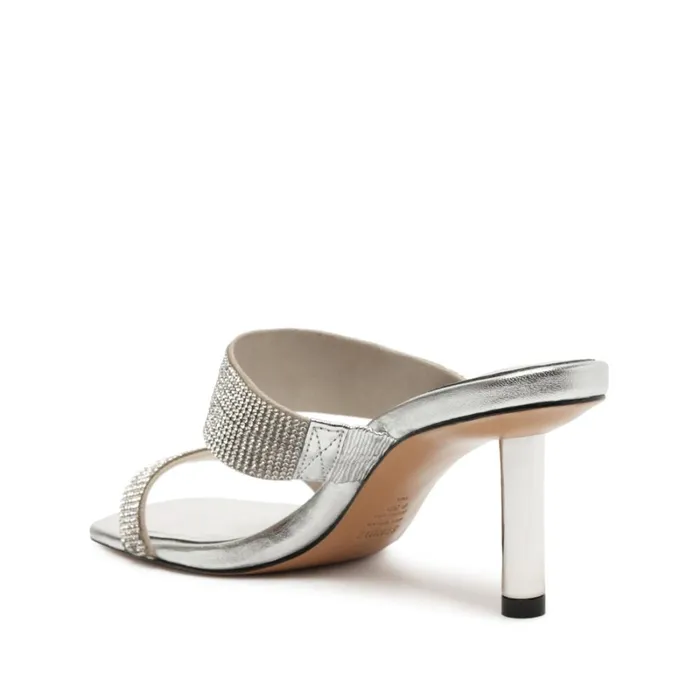 Sandals Liam Mid Metallic Nappa Leather Sandal Silver Schutz Shoes Mule