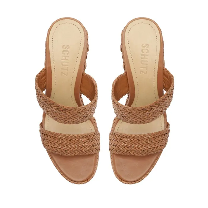 Sandals Malini Nappa Leather Sandal Brown Schutz Shoes Platforms
