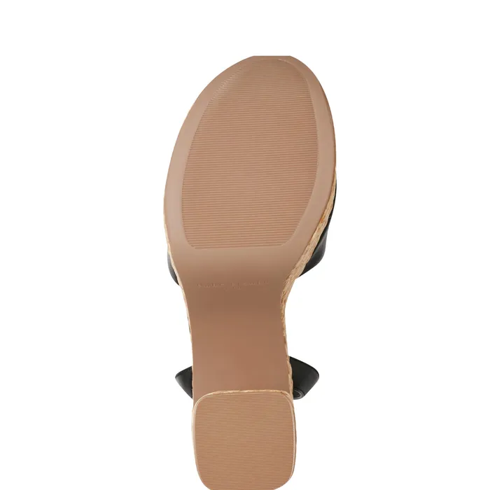 Sandals Marc Fisher Women Palyca Platform Espadrille Sandal Black Leather