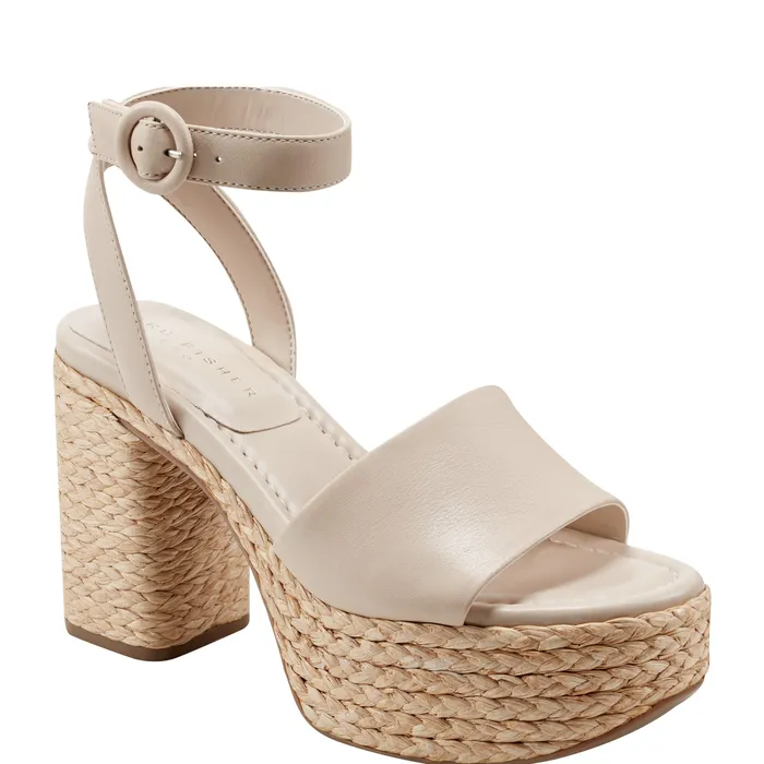 Sandals Marc Fisher Women Palyca Platform Espadrille Sandal Natural Leather