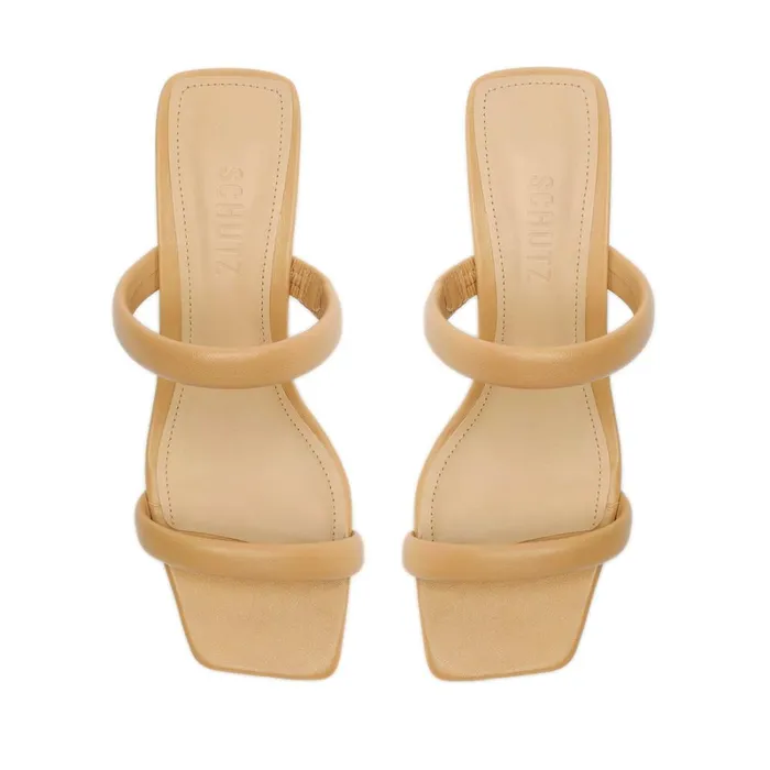 Sandals Ully Lo Nappa Leather Sandal Light Beige Schutz Shoes Mule