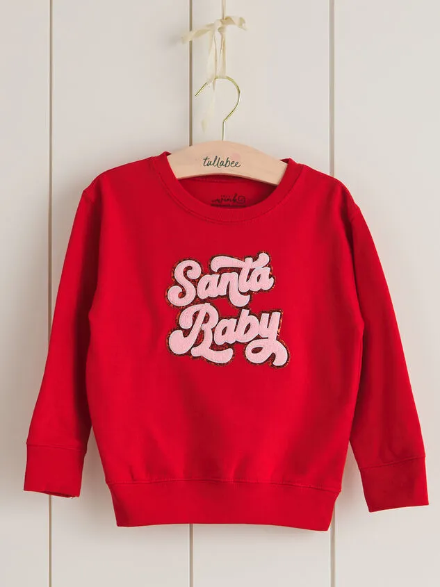 Santa Baby Graphic Sweatshirt Red Girl Altar039d State Tops