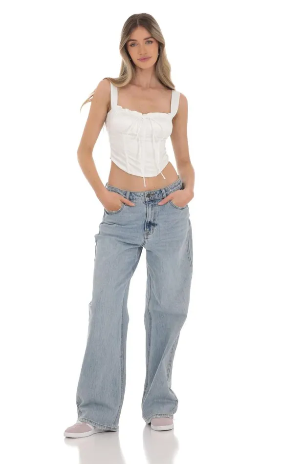 Satin Corset Top White Women LUCY IN THE SKY Tops Satin Corset Top White Women LUCY IN THE SKY Tops