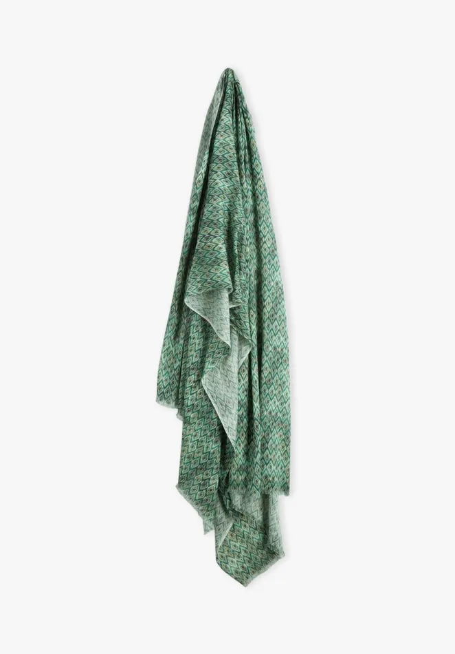 Scarves Women Hush Sumba Ikat Scarf Green Diamond