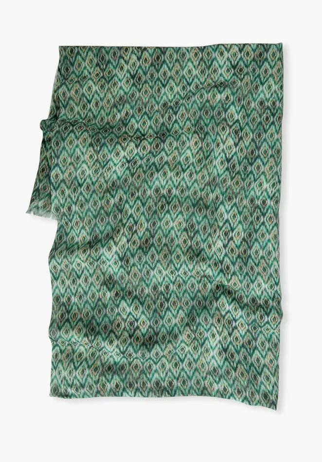 Scarves Women Hush Sumba Ikat Scarf Green Diamond