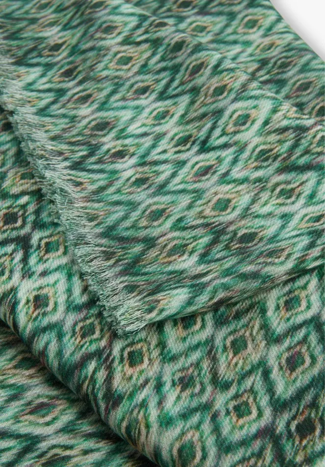 Scarves Women Hush Sumba Ikat Scarf Green Diamond