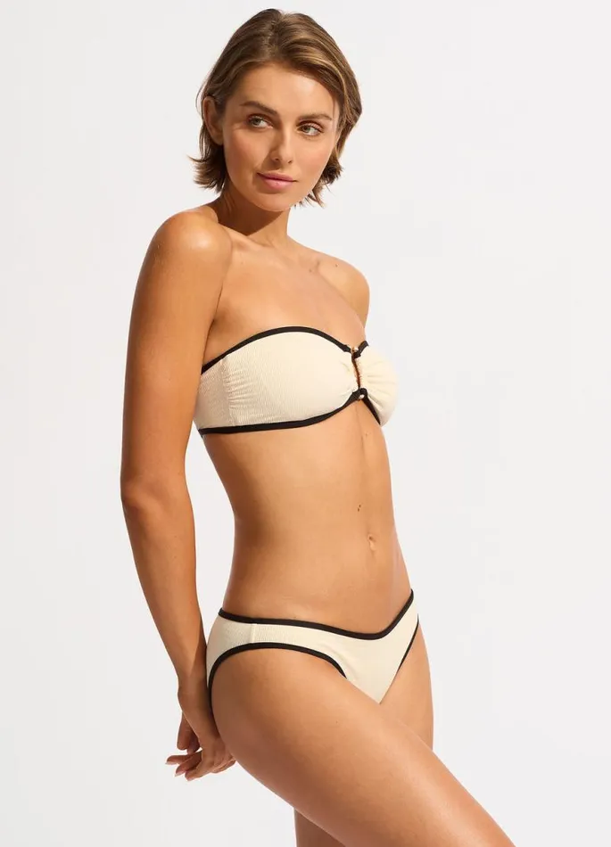 Seafolly Bandeau Women Beach Bound Ring Front Bandeau Bikini Top 8211 Ecru