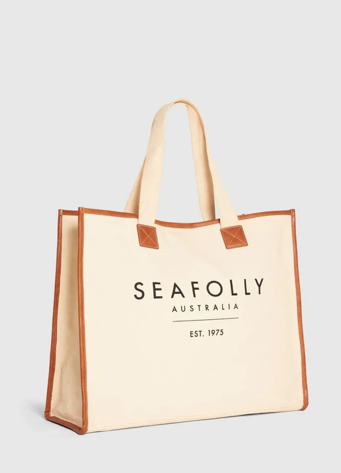 Seafolly Beach Bags Women Canvas Tote Bag 8211 Sand