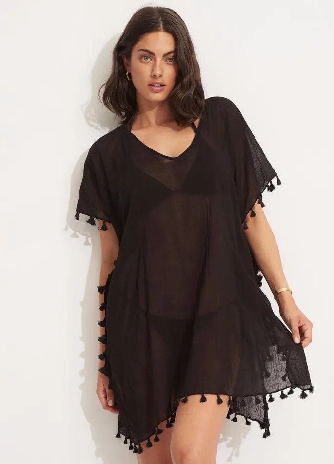 Seafolly Beach Dresses Women Amnesia Kaftan 8211 Black