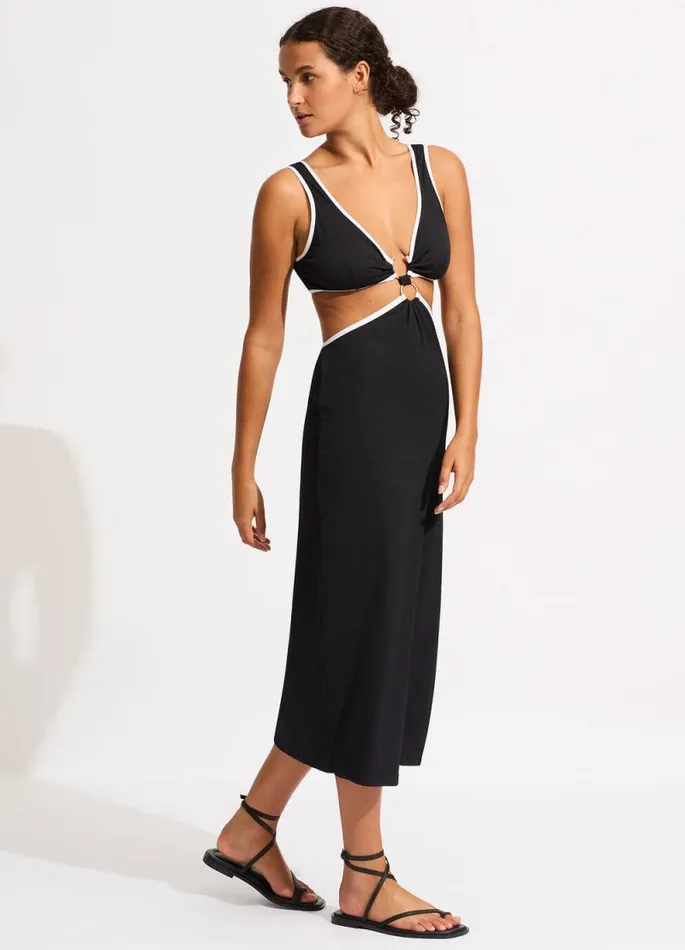 Seafolly Beach Dresses Women Beach Bound Beach Boidi Midi Dress 8211 Black