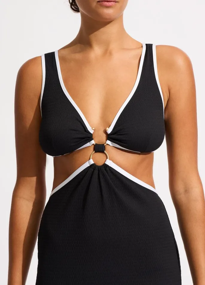 Seafolly Beach Dresses Women Beach Bound Beach Boidi Midi Dress 8211 Black