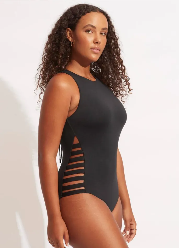 Seafolly Black One Pieces Women Seafolly Collective Multi Strap One Piece 8211 Black