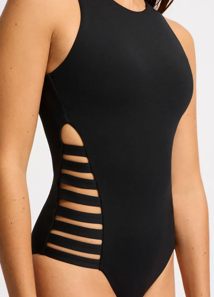 Seafolly Black One Pieces Women Seafolly Collective Multi Strap One Piece 8211 Black