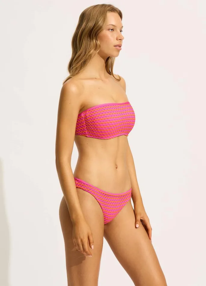 Seafolly DDE Swimwear Women Mesh Effect DD Tank Bikini Top 8211 Hot Pink