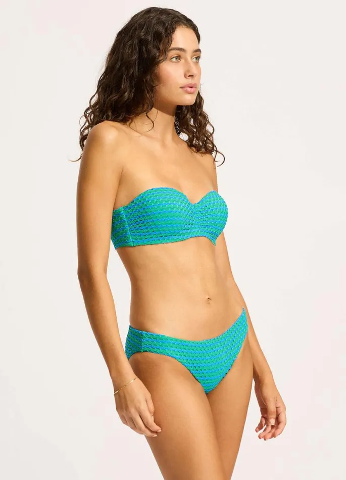 Seafolly Hipster Women Mesh Effect Hipster Bikini Bottom 8211 Jade