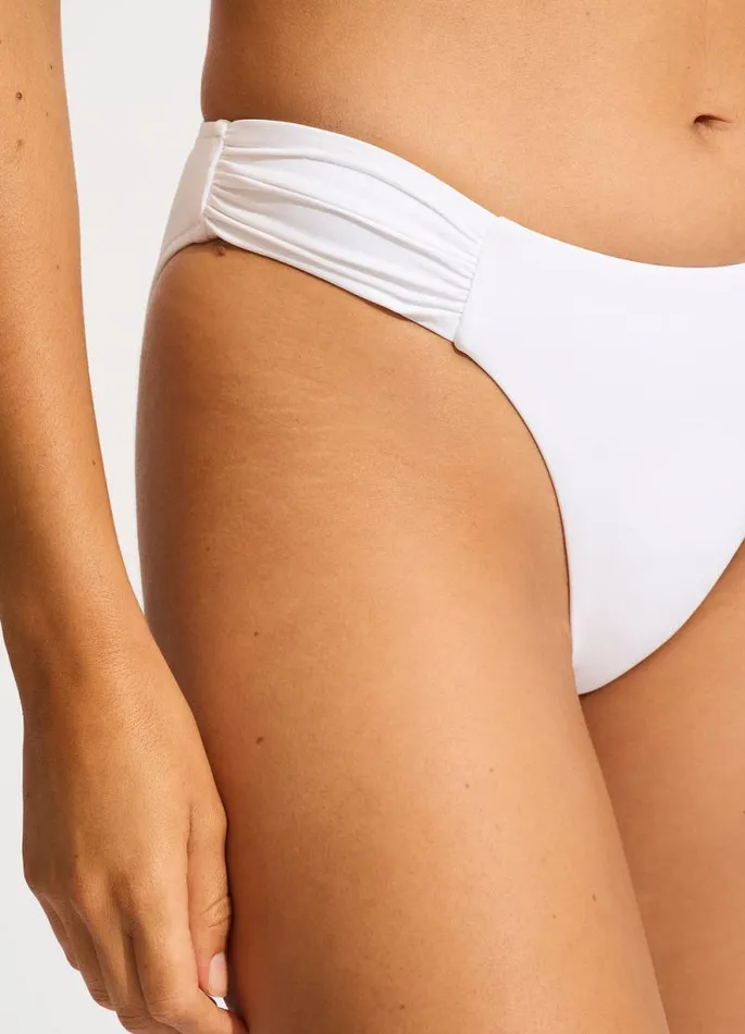 Seafolly More Coverage Women Seafolly Collective High Leg Ruched Side Bikini Bottom 8211 White