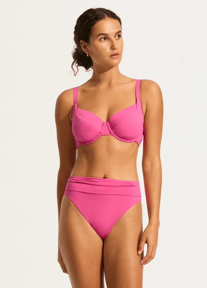 Seafolly More Coverage Women Seafolly Collective Roll Top Bikini Bottom 8211 Hot Pink