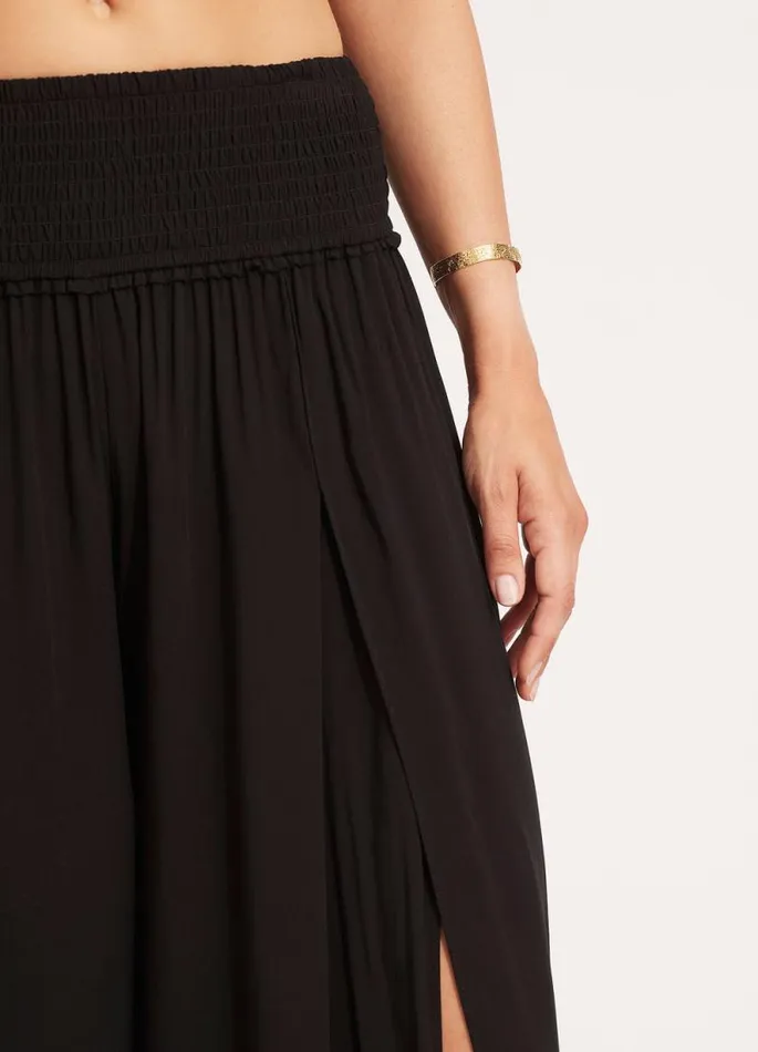 Seafolly Pants and Shorts Women Shirred Waist Wrap Pant 8211 Black