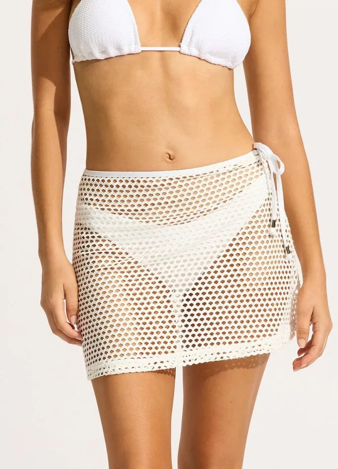 Seafolly Skirts and Sarongs Women Mesh Effect ALine Skirt 8211 White